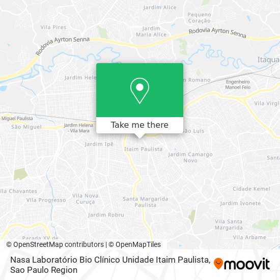 Mapa Nasa Laboratório Bio Clínico Unidade Itaim Paulista