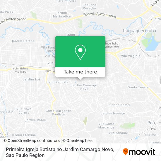 Mapa Primeira Igreja Batista no Jardim Camargo Novo