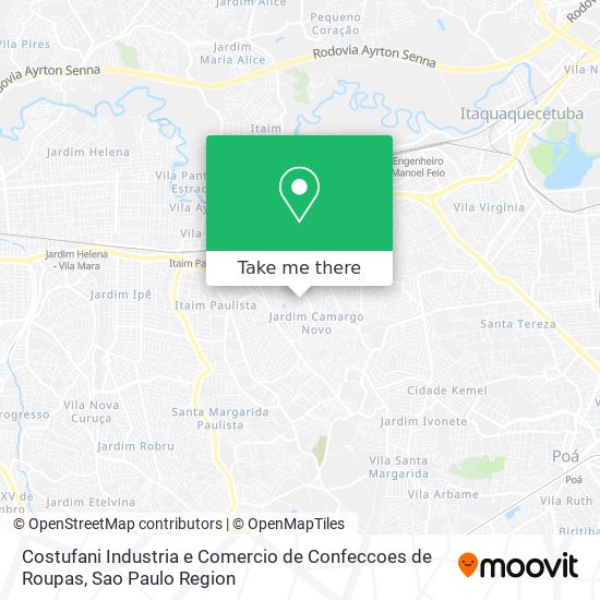 Costufani Industria e Comercio de Confeccoes de Roupas map