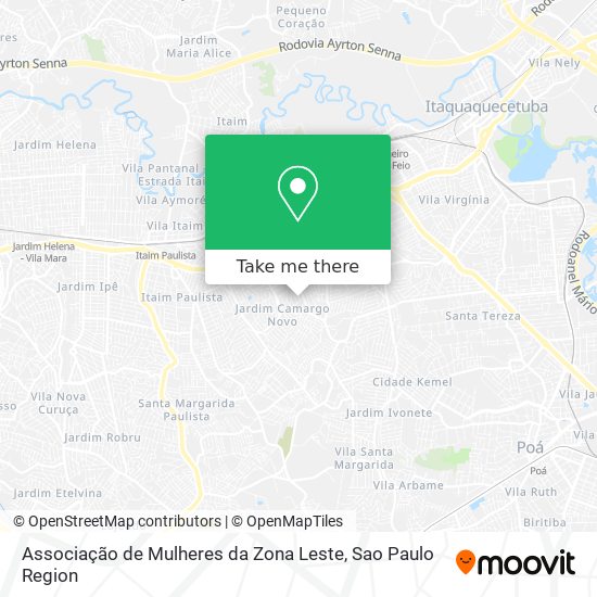 Mapa Associação de Mulheres da Zona Leste