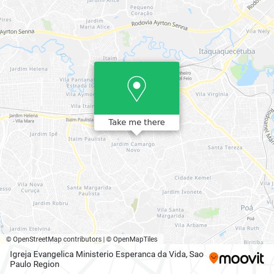 Mapa Igreja Evangelica Ministerio Esperanca da Vida