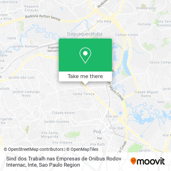 Sind dos Trabalh nas Empresas de Onibus Rodov Internac, Inte map