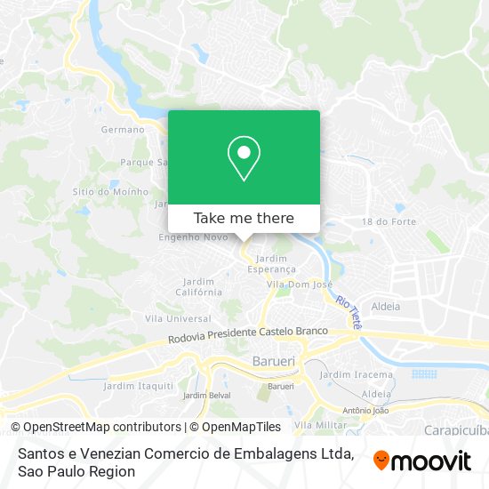 Santos e Venezian Comercio de Embalagens Ltda map