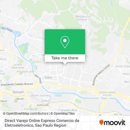 Mapa Direct Varejo Online Express Comercio de Eletroeletronico
