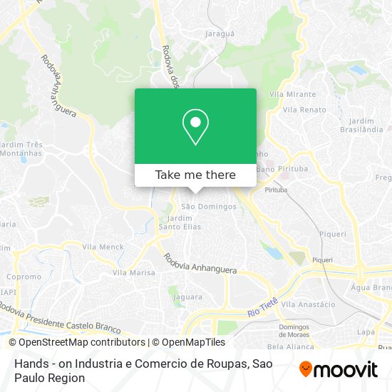 Hands - on Industria e Comercio de Roupas map