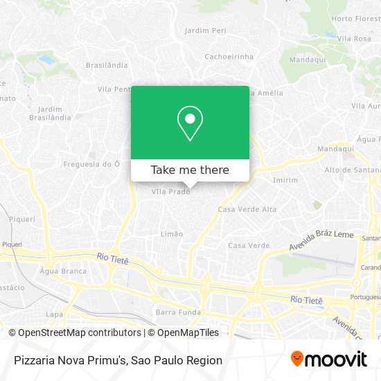 Mapa Pizzaria Nova Primu's