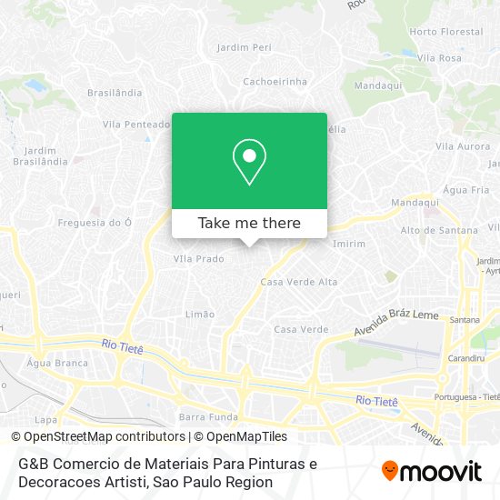 Mapa G&B Comercio de Materiais Para Pinturas e Decoracoes Artisti