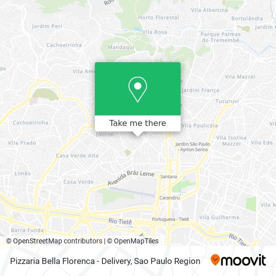 Pizzaria Bella Florenca - Delivery map