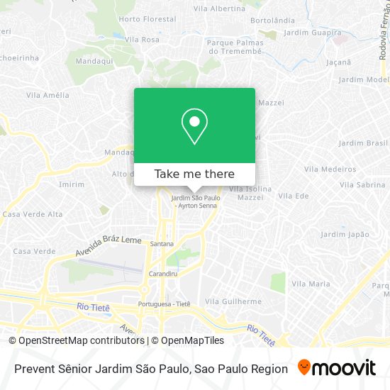 Prevent Sênior Jardim São Paulo map