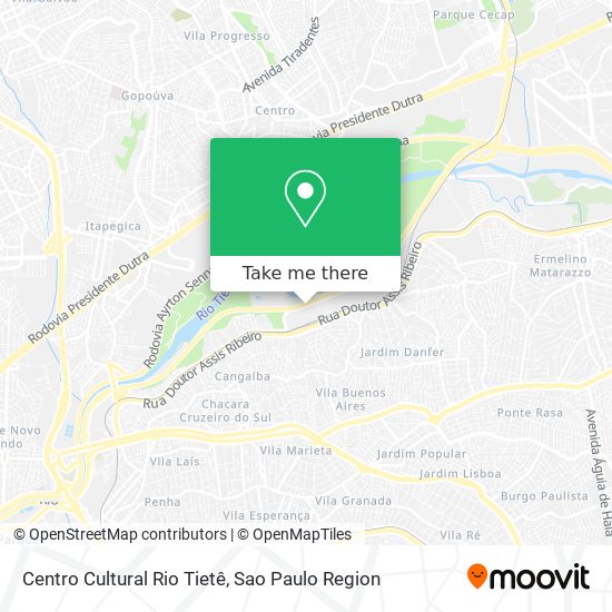 Mapa Centro Cultural Rio Tietê