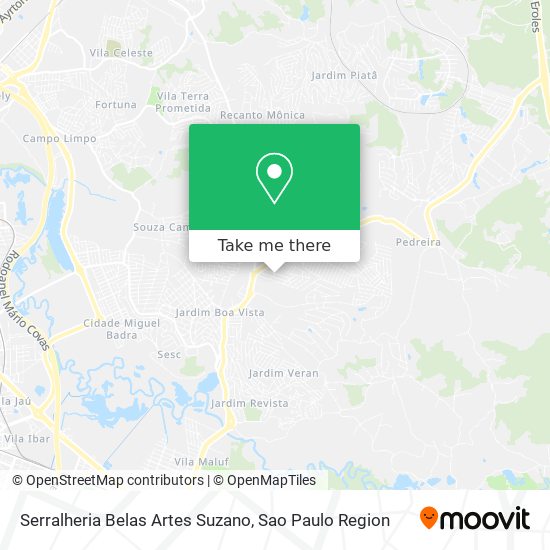 Mapa Serralheria Belas Artes Suzano