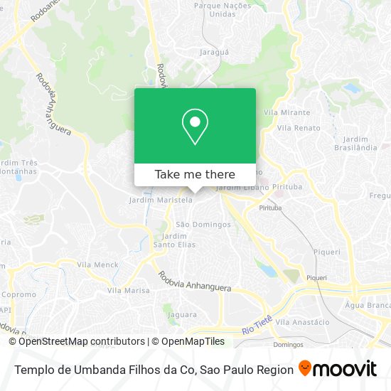 Templo de Umbanda Filhos da Co map