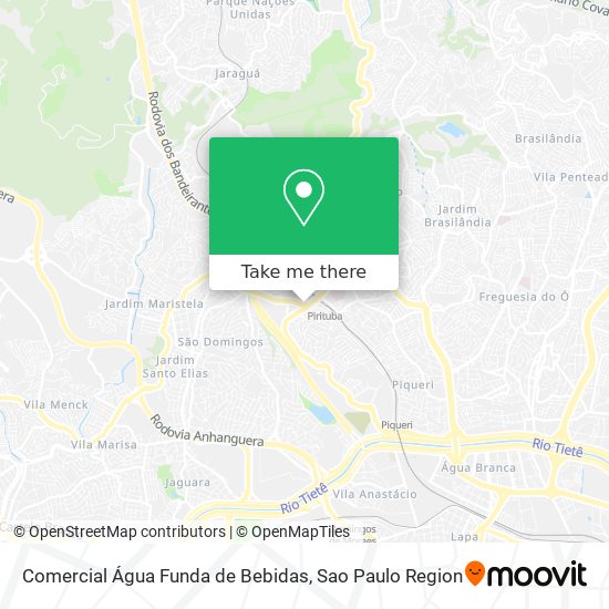 Mapa Comercial Água Funda de Bebidas