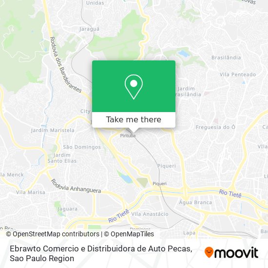 Mapa Ebrawto Comercio e Distribuidora de Auto Pecas