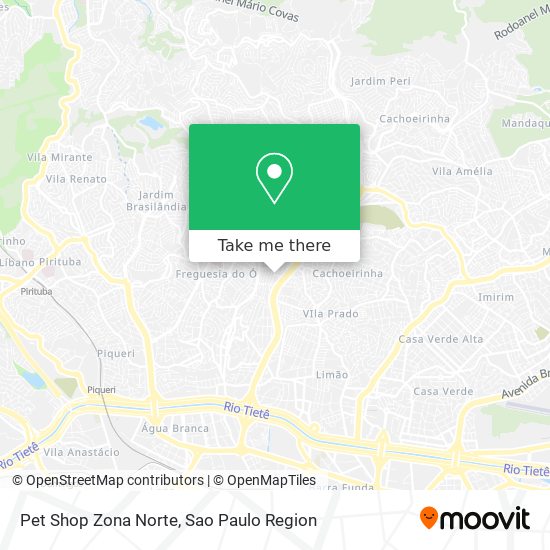 Mapa Pet Shop Zona Norte