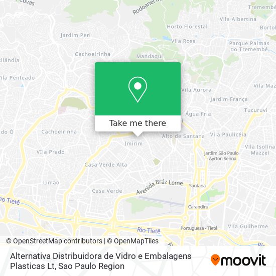 Mapa Alternativa Distribuidora de Vidro e Embalagens Plasticas Lt