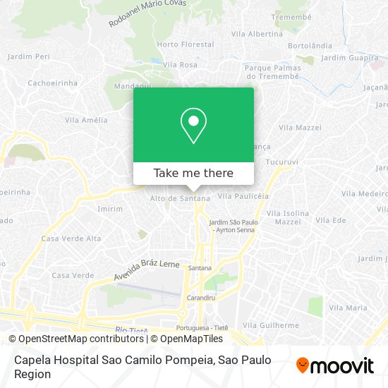 Mapa Capela Hospital Sao Camilo Pompeia