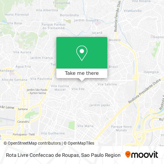 Mapa Rota Livre Confeccao de Roupas