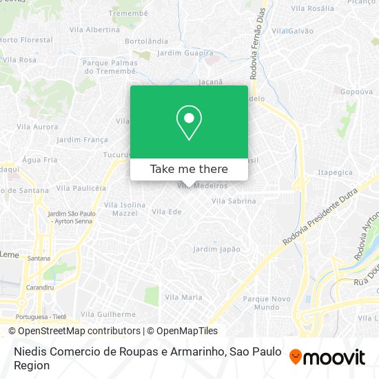 Mapa Niedis Comercio de Roupas e Armarinho