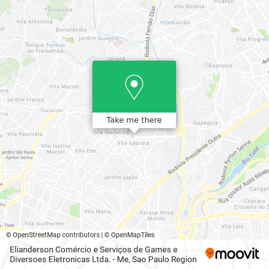 Mapa Elianderson Comércio e Serviços de Games e Diversoes Eletronicas Ltda. - Me