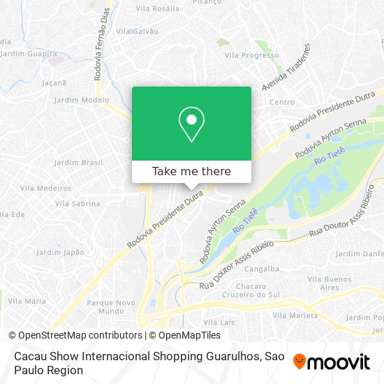Mapa Cacau Show Internacional Shopping Guarulhos
