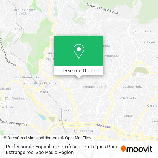 Mapa Professor de Espanhol e Professor Português Para Estrangeiros