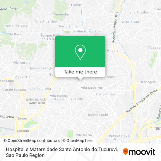 Hospital e Maternidade Santo Antonio do Tucuruvi map