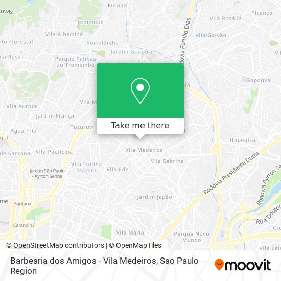 Mapa Barbearia dos Amigos - Vila Medeiros