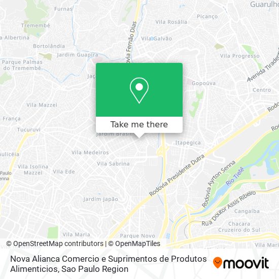 Nova Alianca Comercio e Suprimentos de Produtos Alimenticios map