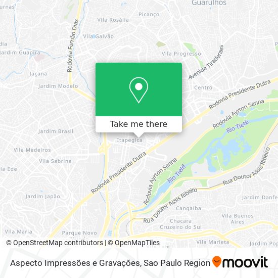 Aspecto Impressões e Gravações map