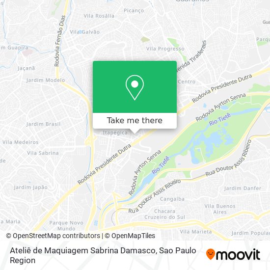 Mapa Ateliê de Maquiagem Sabrina Damasco