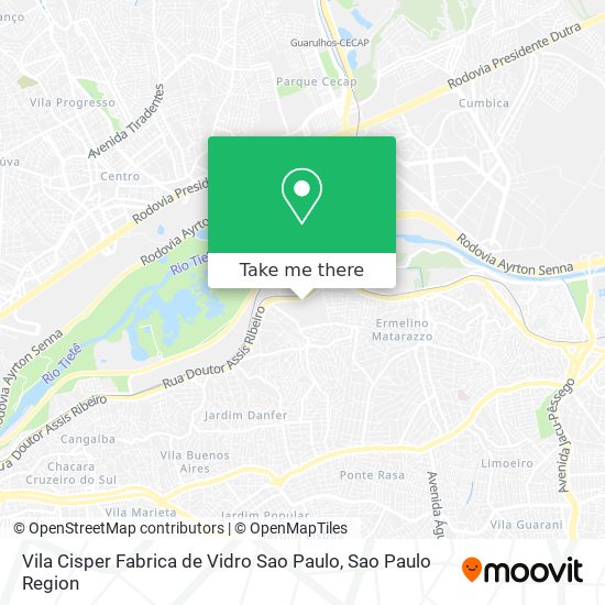 Vila Cisper Fabrica de Vidro Sao Paulo map