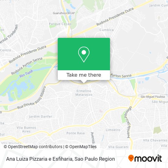 Ana Luiza Pizzaria e Esfiharia map