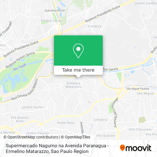 Supermercado Nagumo na Avenida Paranagua -Ermelino Matarazzo map