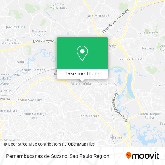 Pernambucanas de Suzano map