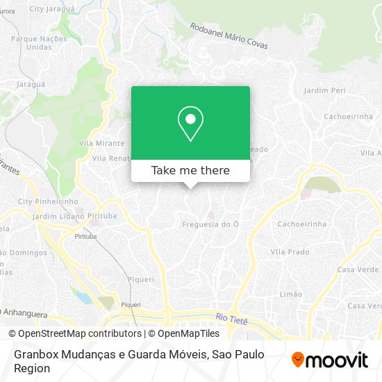 Mapa Granbox Mudanças e Guarda Móveis