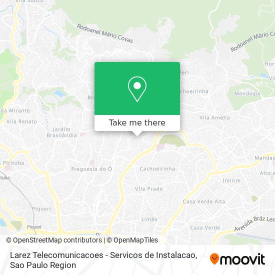 Mapa Larez Telecomunicacoes - Servicos de Instalacao