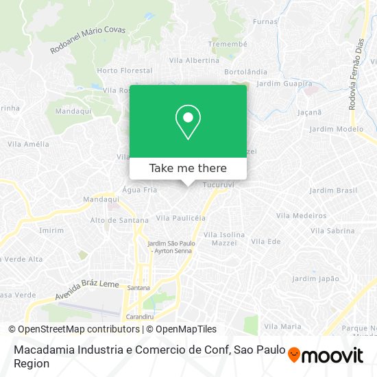 Mapa Macadamia Industria e Comercio de Conf