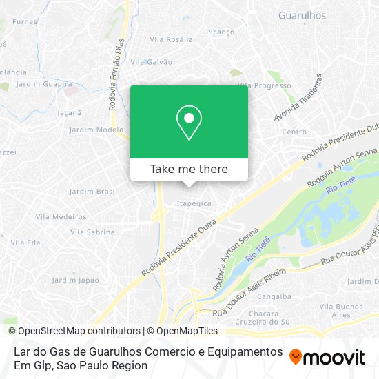 Mapa Lar do Gas de Guarulhos Comercio e Equipamentos Em Glp