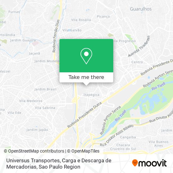 Universus Transportes, Carga e Descarga de Mercadorias map