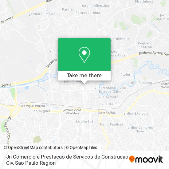 Jn Comercio e Prestacao de Servicos de Construcao Civ map