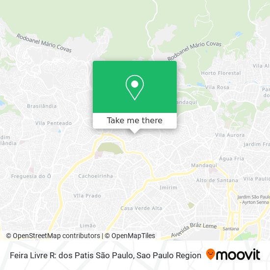 Mapa Feira Livre R: dos Patis São Paulo