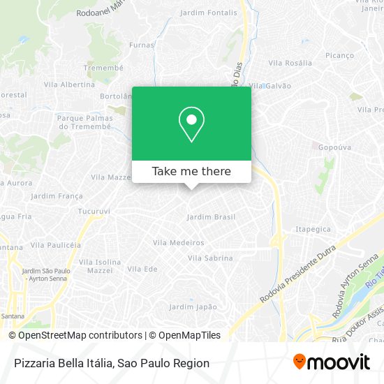 Pizzaria Bella Itália map