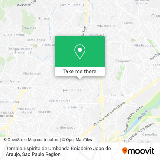 Templo Espirita de Umbanda Boiadeiro Joao de Araujo map