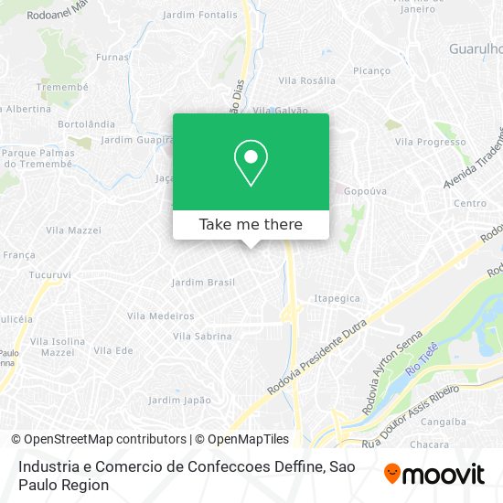 Mapa Industria e Comercio de Confeccoes Deffine