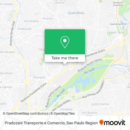 Mapa Pradozani Transporte e Comercio