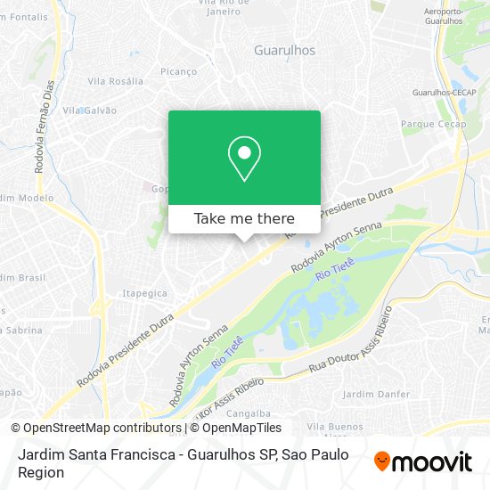 Mapa Jardim Santa Francisca - Guarulhos SP