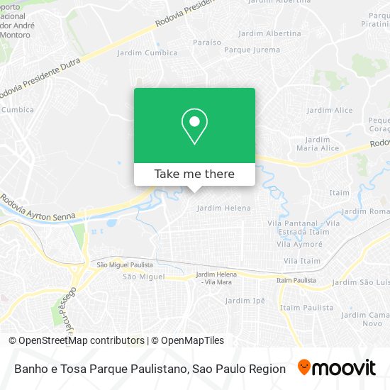 Mapa Banho e Tosa Parque Paulistano