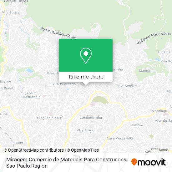 Mapa Miragem Comercio de Materiais Para Construcoes