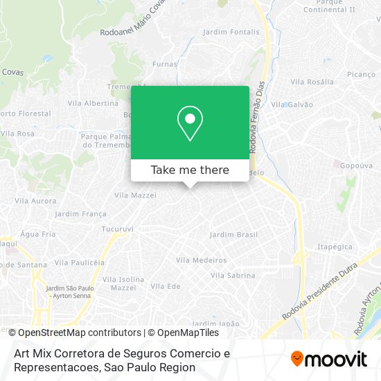 Art Mix Corretora de Seguros Comercio e Representacoes map